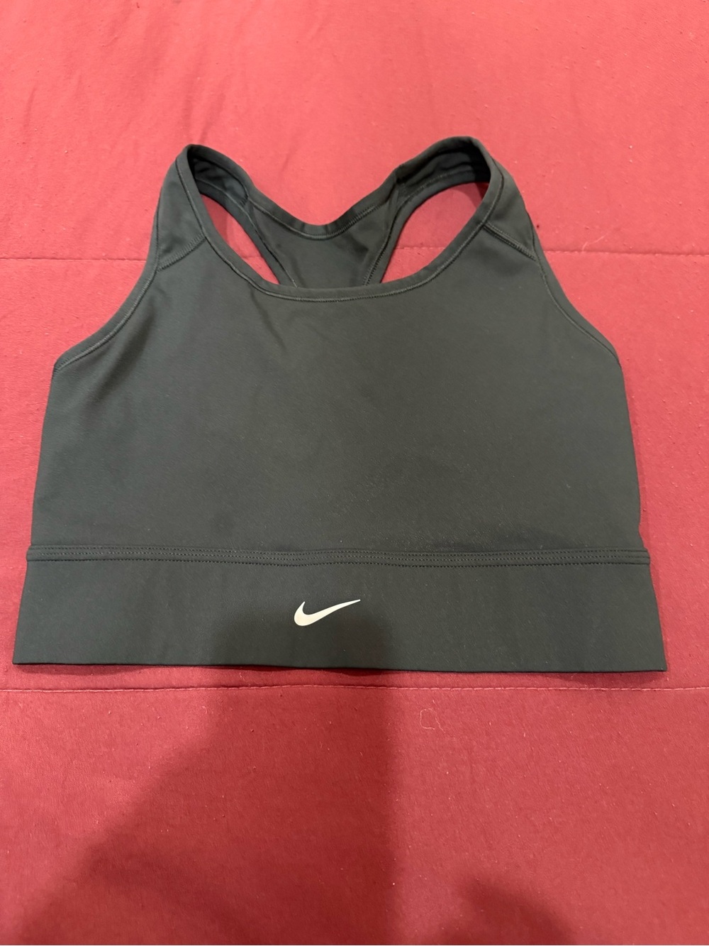 Nike Black Racerback Sports Bra with White Swoosh